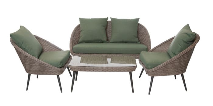 Outsunny tavolo e sedie da Giardino tavolo e sedie da balcone in Rattan,  tavolo da giardino con sedie da giardino, 7 pz Grigio Rattan